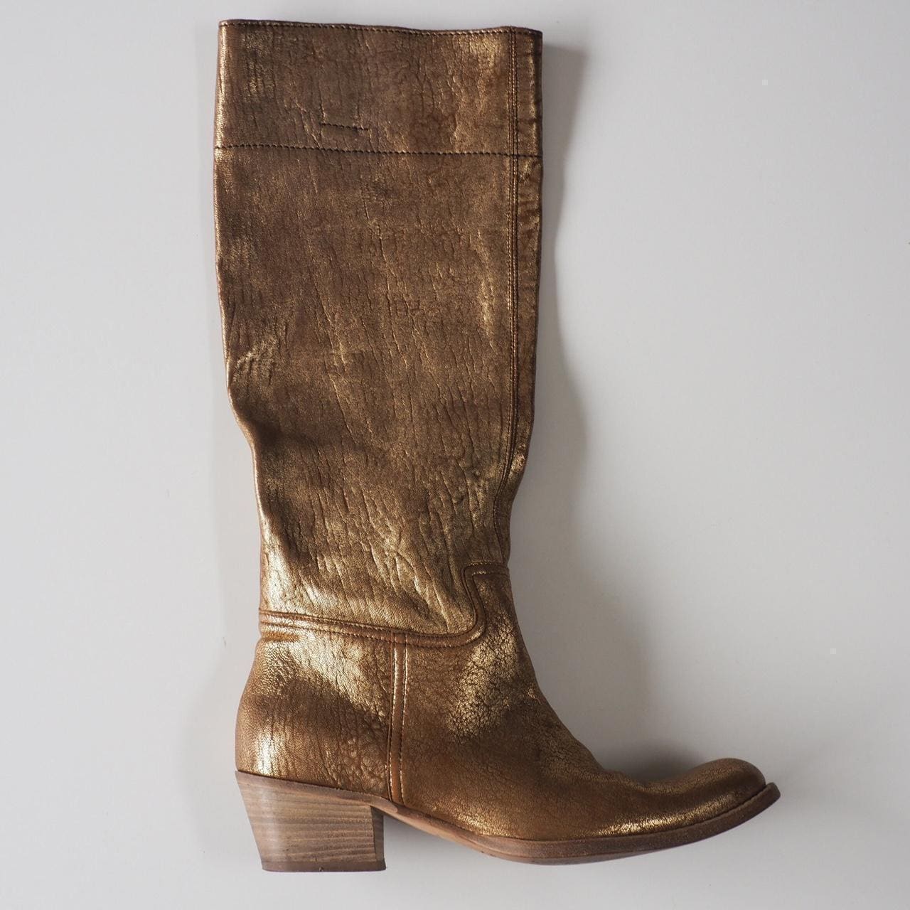 Miu Miu - Archive Gold Cracked Leather Boots - Etsy Miu Miu - Archive Gold Cracked Leather Boots - Etsy