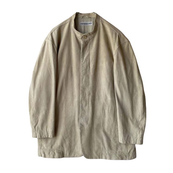 Issey Miyake Men - Rare Archive Collarless Suede Lamb Leather 
