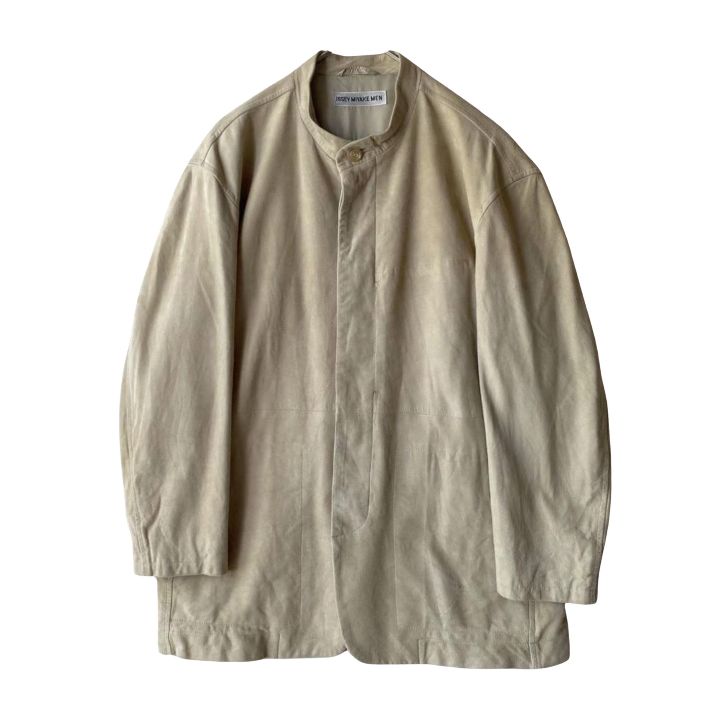 Issey Miyake Men - Rare Archive Collarless Suede Lamb Leather 