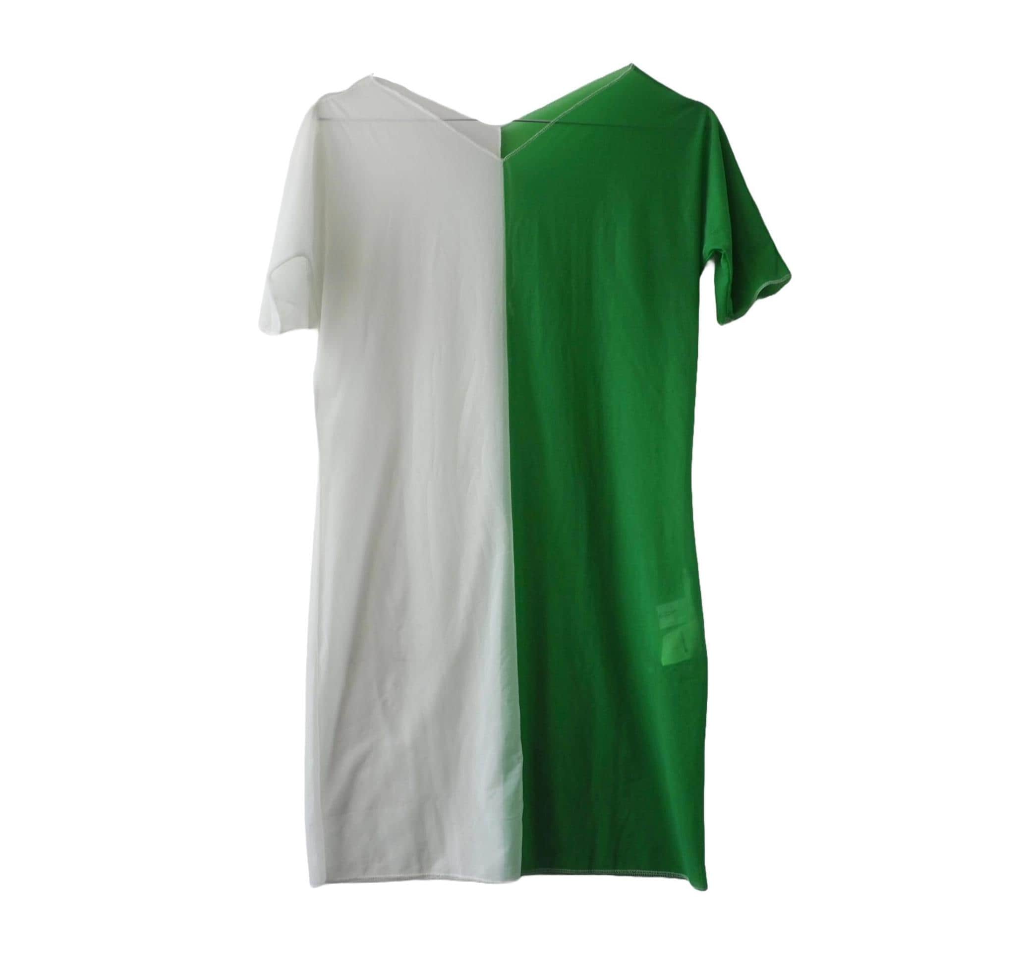 Yohji Yamamoto - Archive Bitonal White and Green Mesh Tunic - Etsy