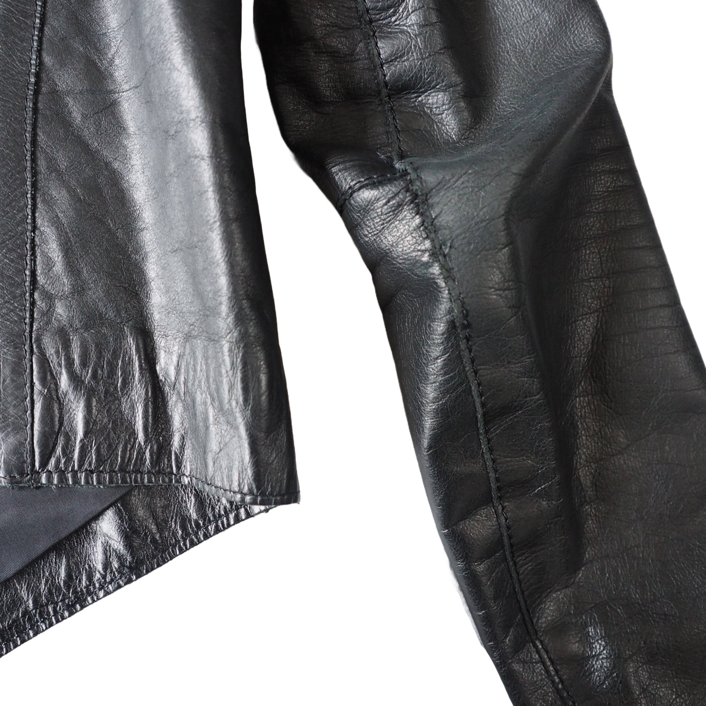 HELMUT LANG - Archive Black Asymmetrical Layered Leather
