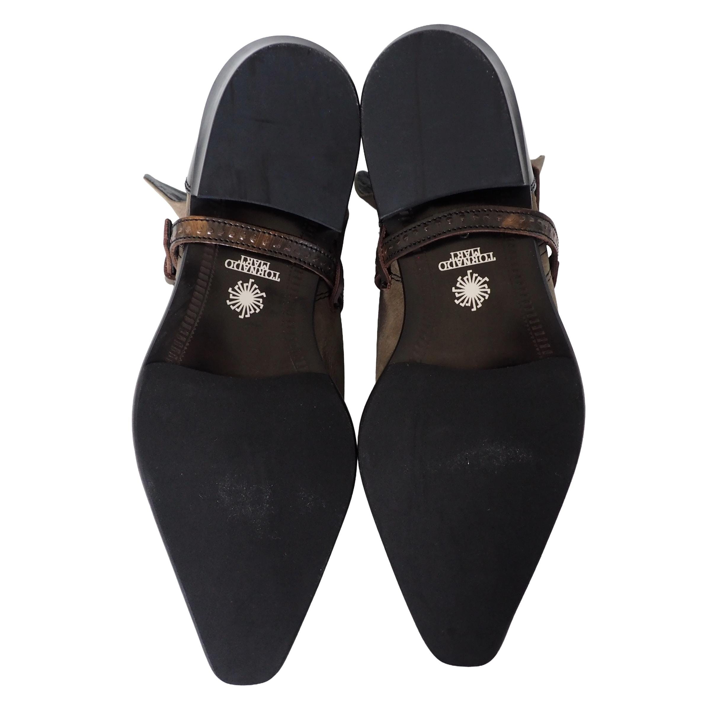 Tornado Mart - Japanese Bicolored Khaki and Bronze Leather Ankle