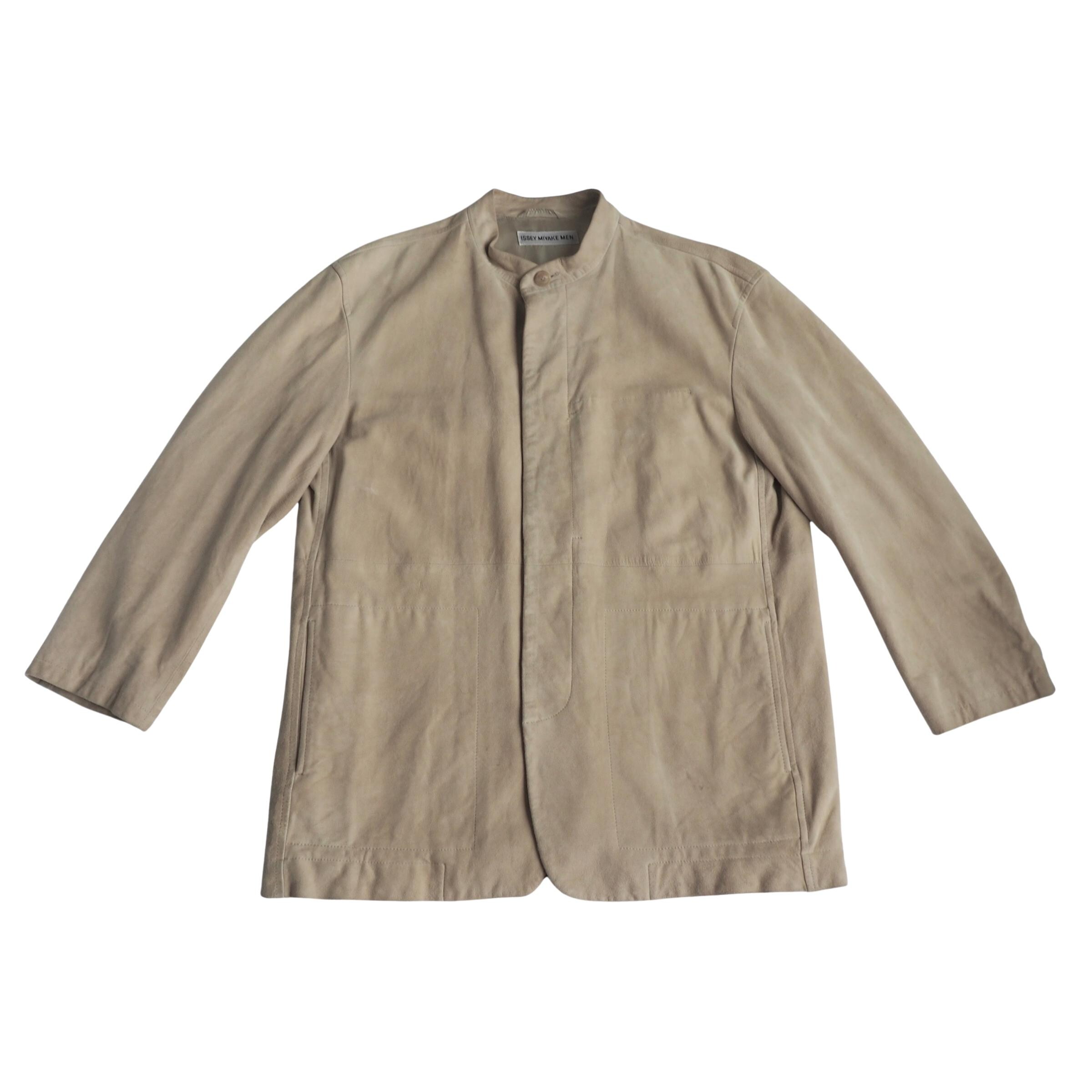Issey Miyake Men - Rare Archive Collarless Suede Lamb Leather 