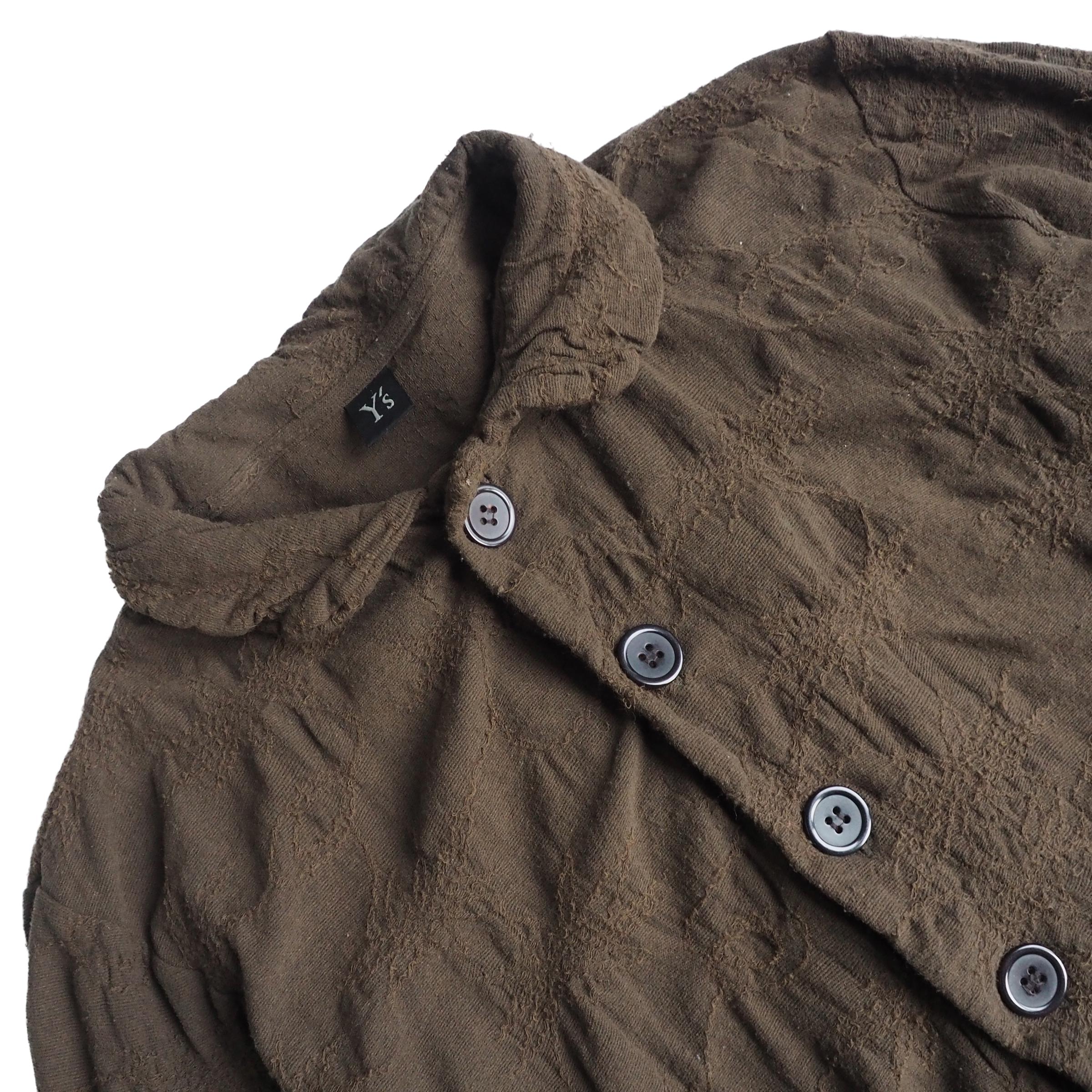 Yohji Yamamoto - Archive Khaki Cardigan With Embroidered Gathered 