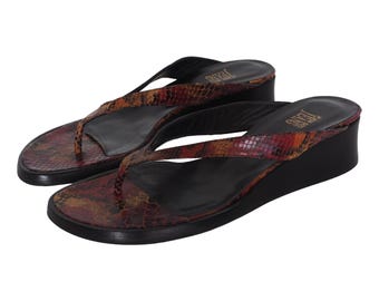 Plein Sud - Archive burgundy snake skin platform sandals