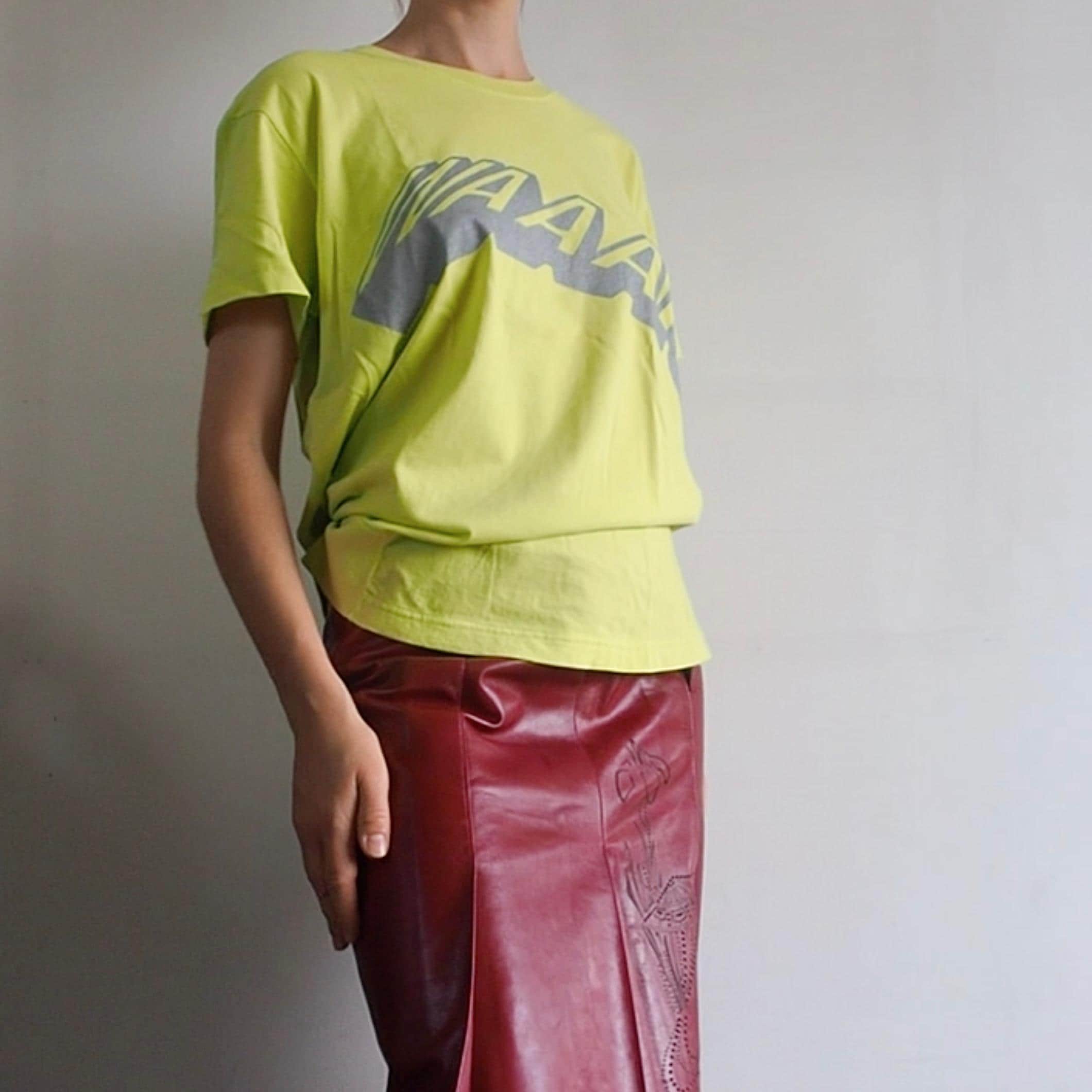 Zucca - Archive Printed Lime and Silver T-shirt - Etsy
