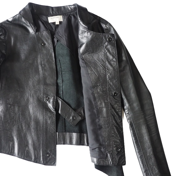 HELMUT LANG - Archive Black Asymmetrical Layered Leather HELMUT LANG - Archive Black Asymmetrical Layered Leather