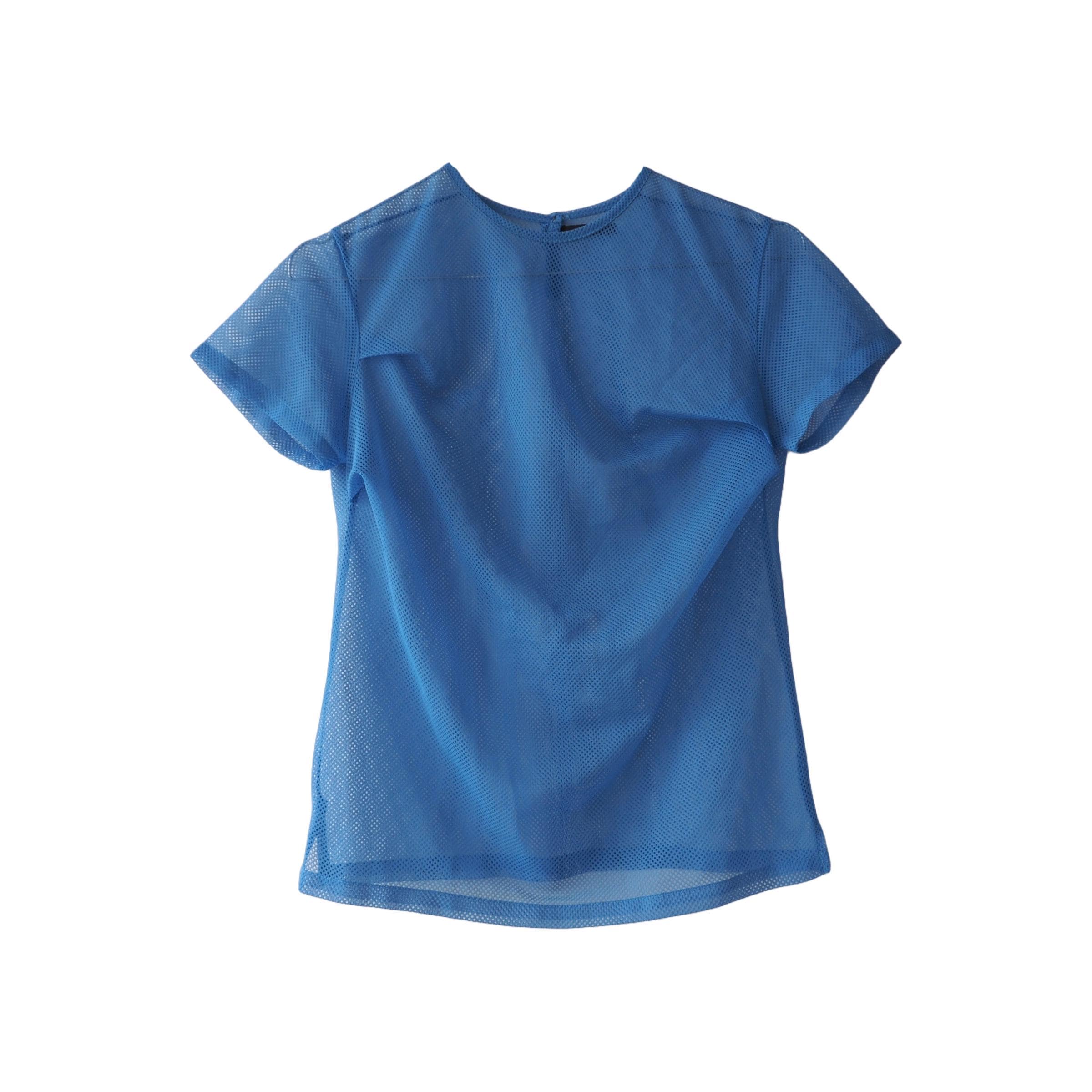 Y's Yohji Yamamoto - Rare Archive Perforated Mesh Blue Tee
