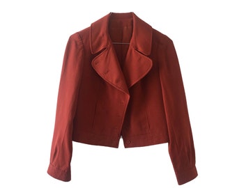 Terracotta oranje jas uit de jaren 80