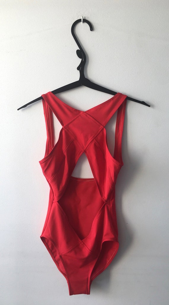 Beautiful Cutout Deep Red One Piece Swimsuit