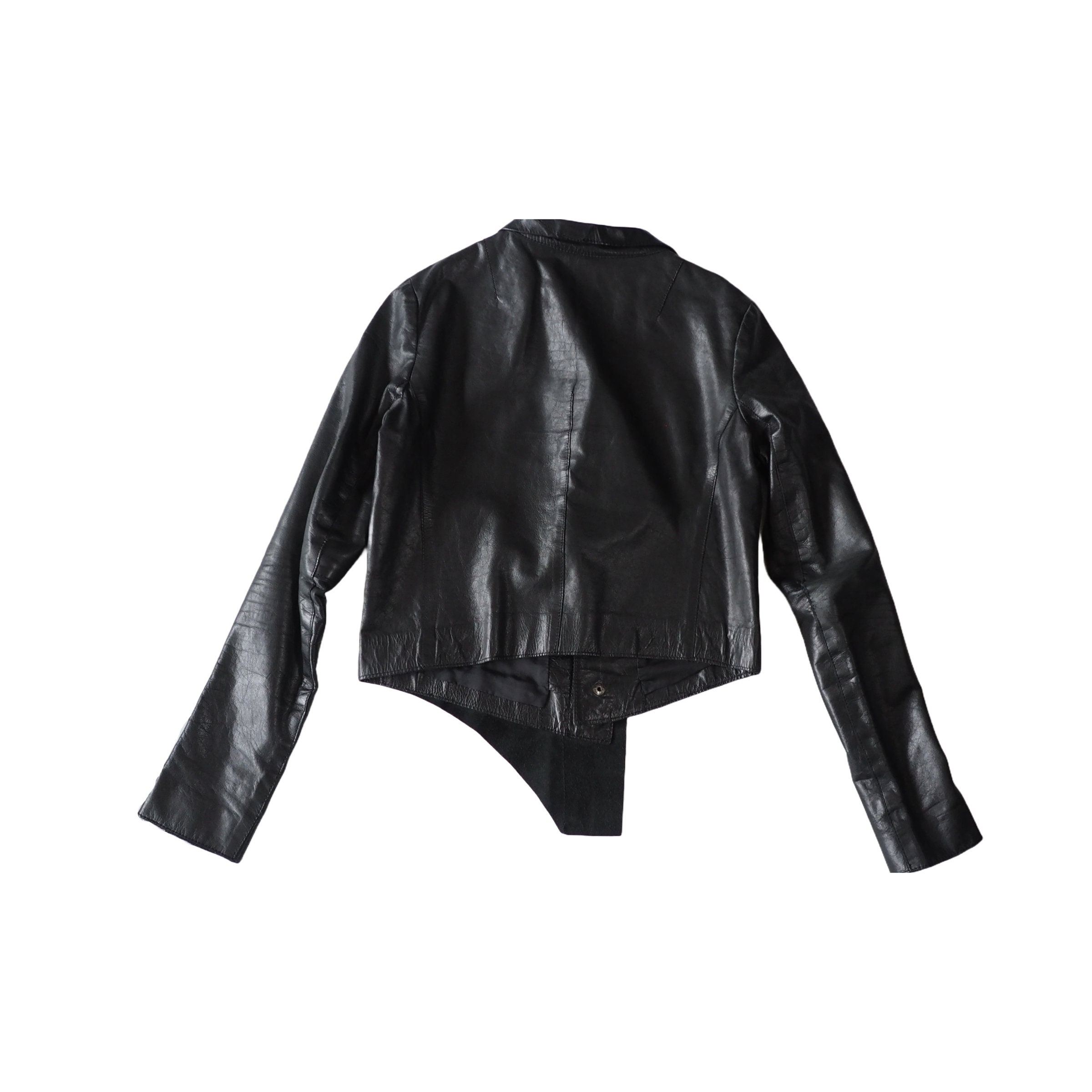 HELMUT LANG - Archive Black Asymmetrical Layered Leather HELMUT LANG - Archive Black Asymmetrical Layered Leather