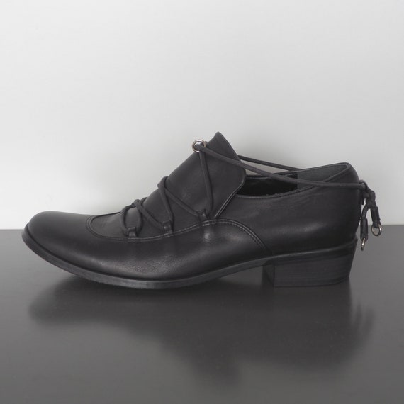 YOHJI YAMAMOTO + NOIR - Black Leather Loafers wit… - image 2