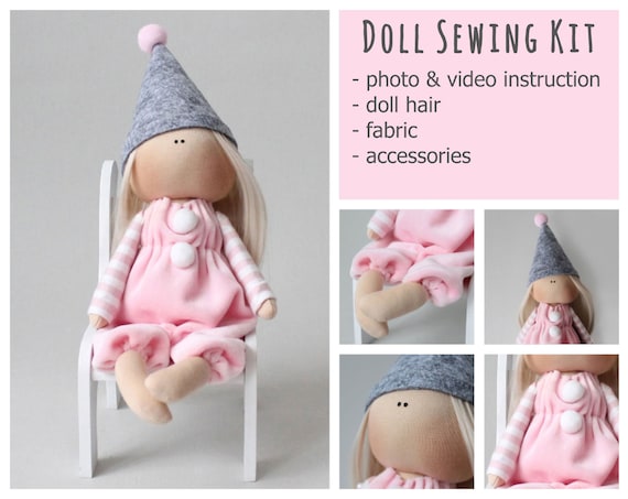 Queen Doll Handmade Girl Gift Tilda Rag Doll Small Fairy Rag Doll Pattern Tilda Doll Sewing Kit for Mom Sewing Cloth Doll Kit