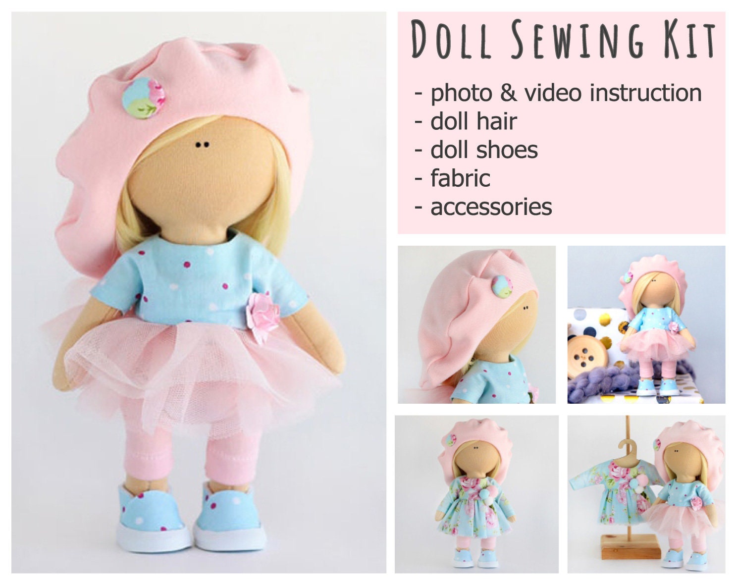 handmade rag doll kit