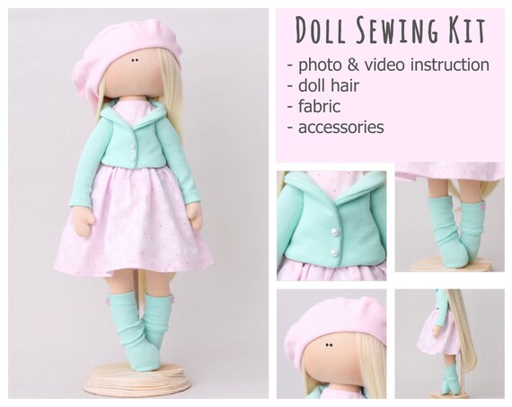 Queen Doll Handmade Girl Gift Tilda Rag Doll Small Fairy Rag Doll Pattern Tilda Doll Sewing Kit for Mom Sewing Cloth Doll Kit