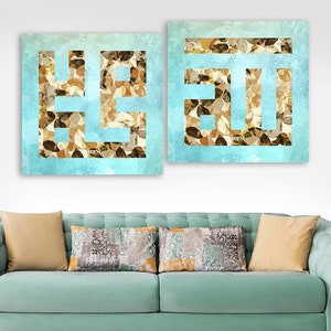 Islamic Wall Art, Muslim Wedding Gift Allah Wall Art, Islamic Canvas, Modern Islam Decoration, Eid Gifts, Islamic Decor, Unique Islamic Gift