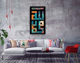 Islamic Wall Art, Allah, Mohammed, Names Canvas Print, Islamic Wall Art, Kufi Art, Islam Decorations, Eid Gifts, Islamic Decor, Islamic Gift