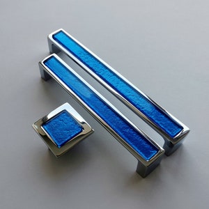 Pop-up Cobalt Blue Glass Knob/Pull. Artistic Cobalt Blue Furniture Glass Knob. Blue Glass Handle. Glass Cabinet Knob. Accent Glass Pull 0021