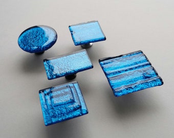 Cobalt Blue Accent Glass Knob. Blue Glass Knob. Artistic Blue Glass Cabinet Handle. Accent Glass Knob. Statement Royal Blue Knob 0021