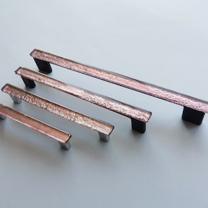 Dusty Pink Fused Glass Pull. Artistic Antique Rose Furniture Glass Pull. Pink Glass Handle. Glass Cabinet Pull. Accent Glass Pull 0019