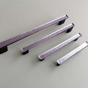 Lilac Purple Glass Pull. Artistic Pale Violet Furniture Glass Pull ...