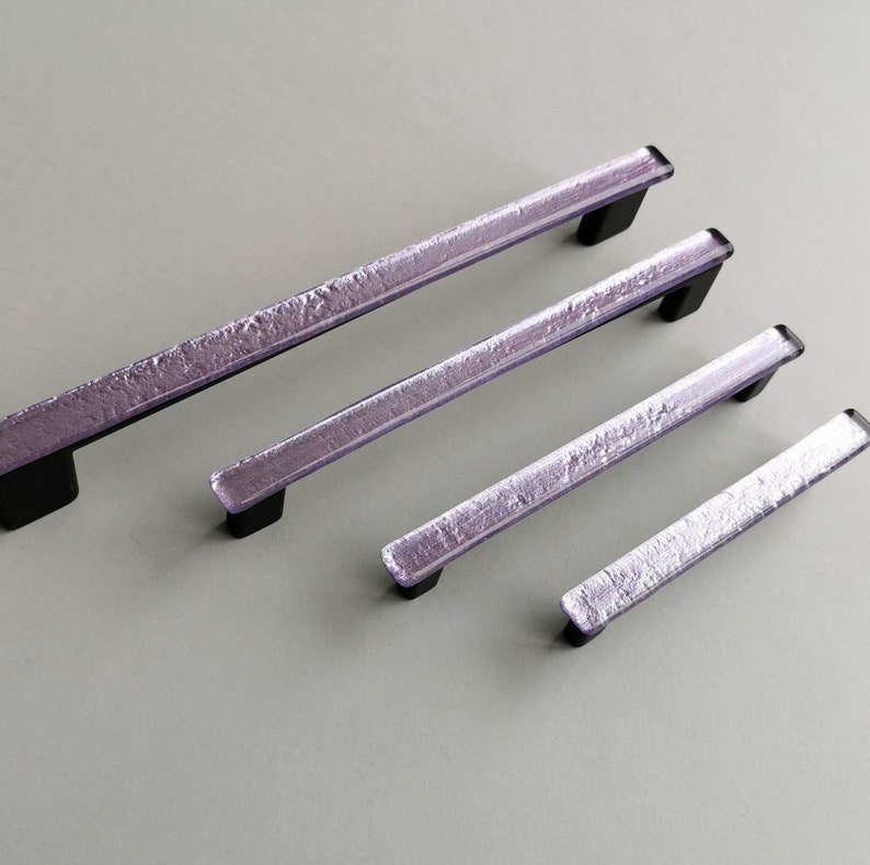 Lilac Purple Glass Pull. Artistic Pale Violet Furniture Glass Etsy