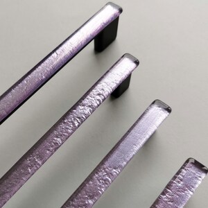 Lilac Purple Glass Pull. Artistic Pale Violet Furniture Glass Pull ...