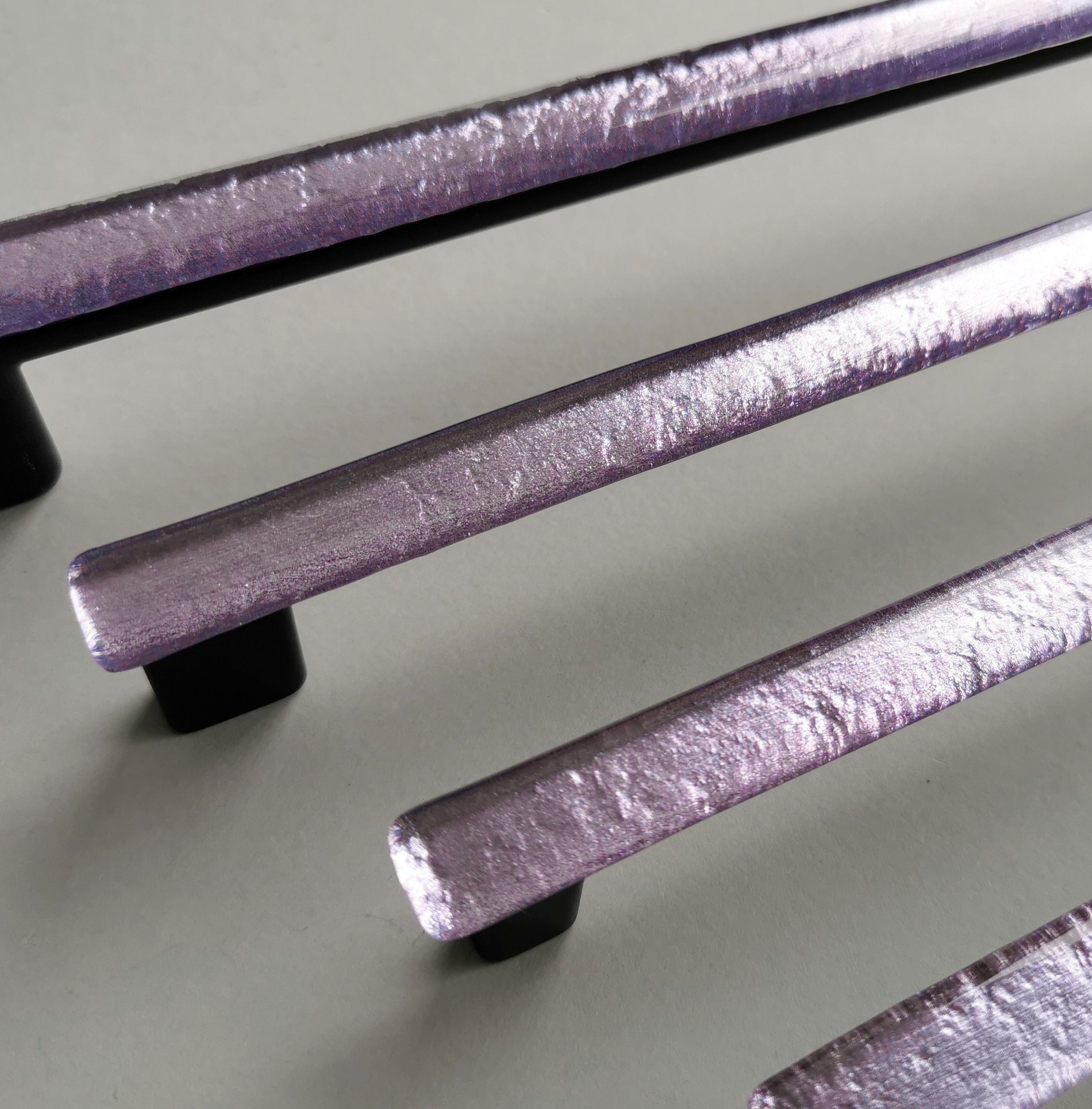 Lilac Purple Glass Pull. Artistic Pale Violet Furniture Glass Etsy