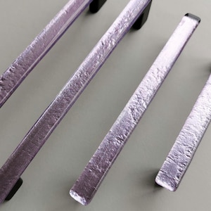 Lilac Purple Glass Pull. Artistic Pale Violet Furniture Glass Pull ...