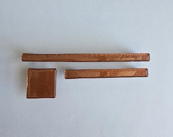 Classic Copper Fused Glass Pull. Copper Color Glass Pull. Copper Glass Cabinet Handle. Metalic Copper Fused Glass Cabinet Pull.  0005