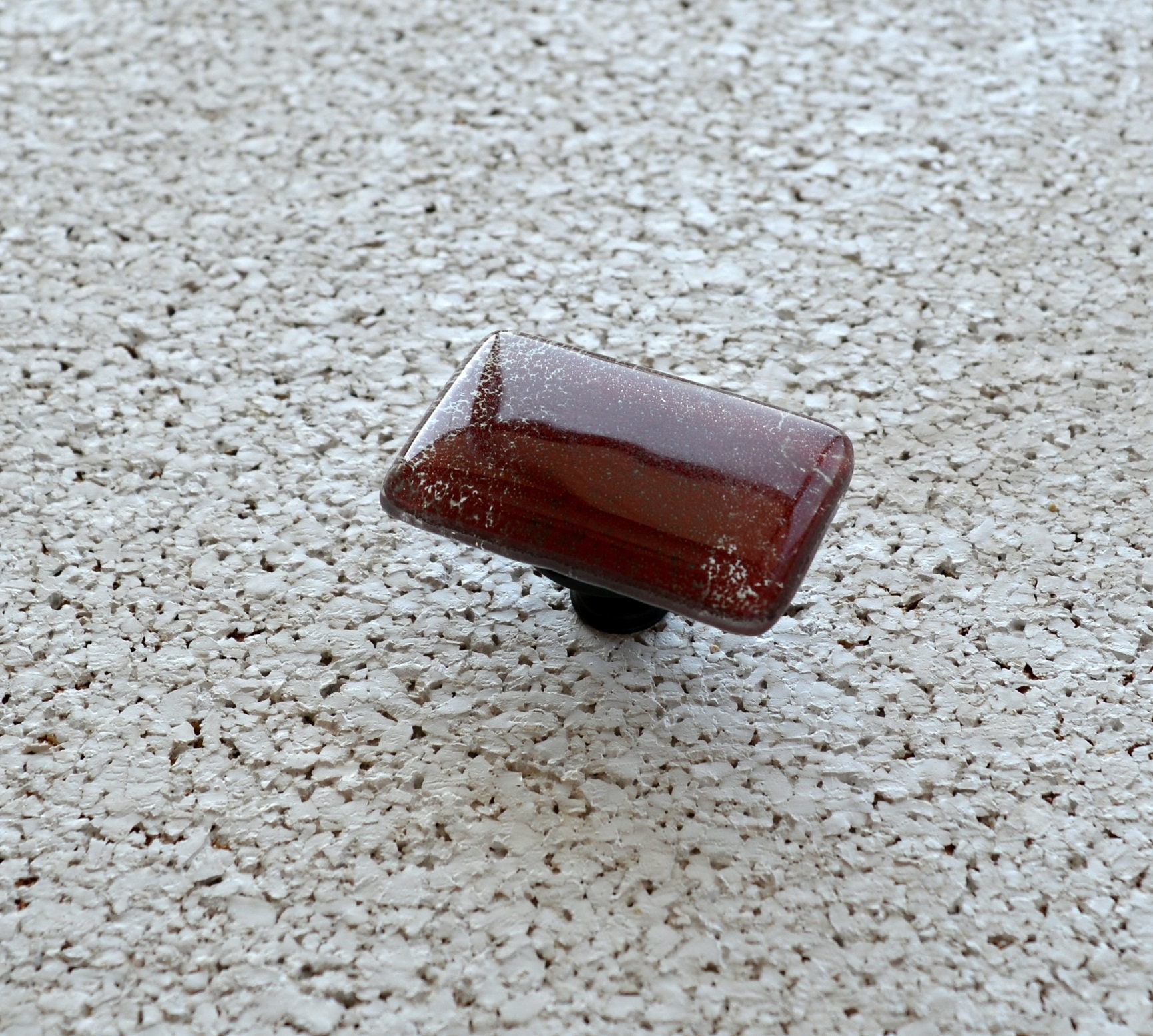 Perilla de vidrio fundido marrón rojizo. Perilla de cristal | Etsy