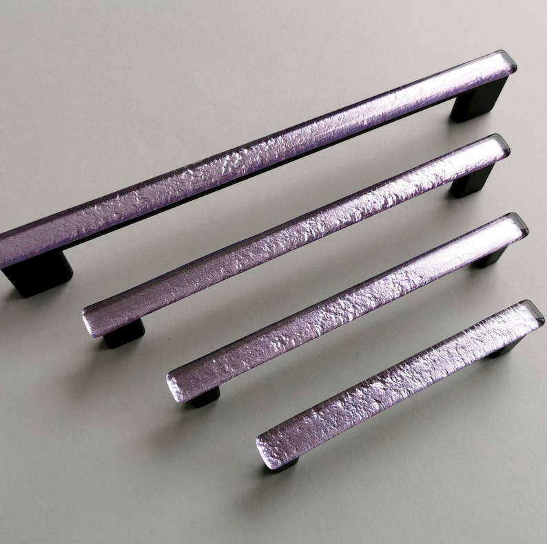 Lilac Purple Glass Pull. Artistic Pale Violet Furniture Glass Etsy