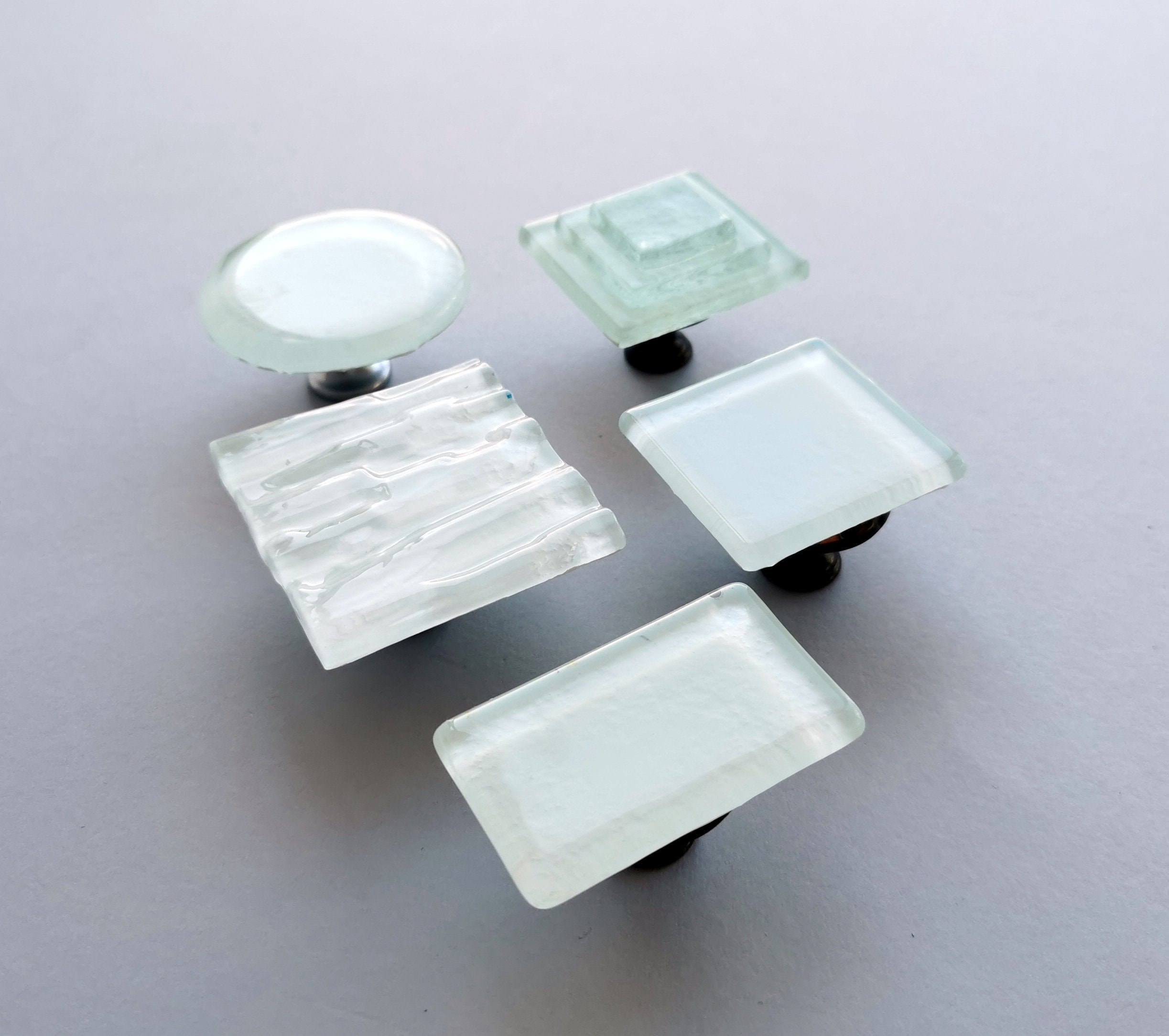 White Accent Glass Knob. White Matte Glass Knob. Artistic Etsy