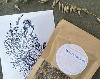 Milk & Blossom Tea - Lactation Support Herbal Tea, Gender-Neutral, Loose Leaf, Handcrafted