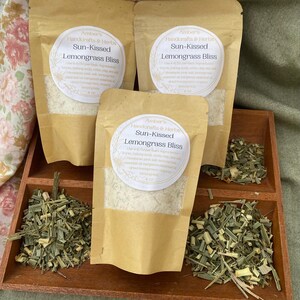 Sun-Kissed Lemongrass Bath Salts – Citrus Botanical Soak with Homegrown Lemongrass, Bergamot Oils
