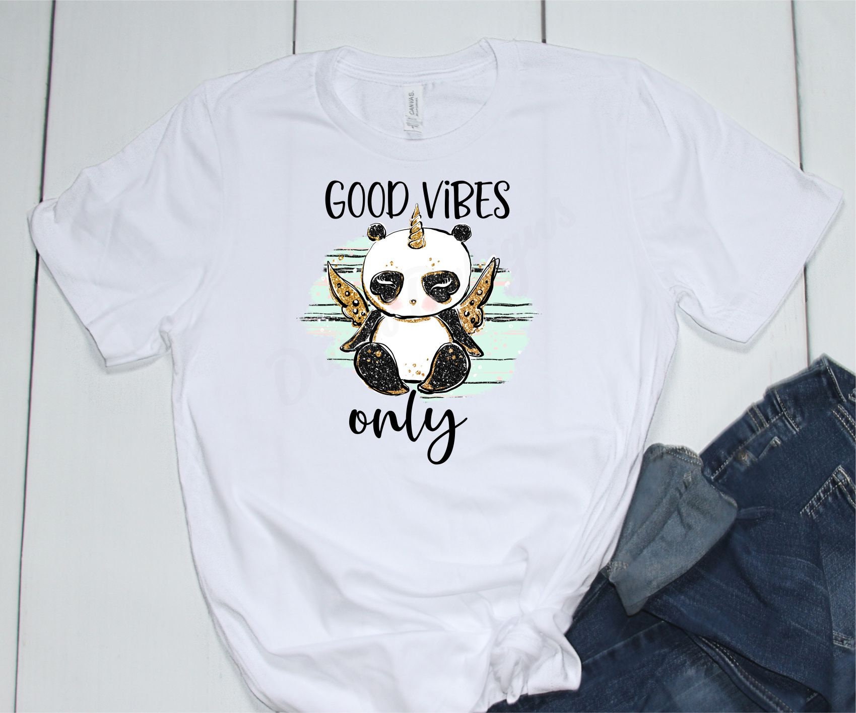 Good Vibes Only Magical Panda T-Shirt Tees Good Vibes | Etsy