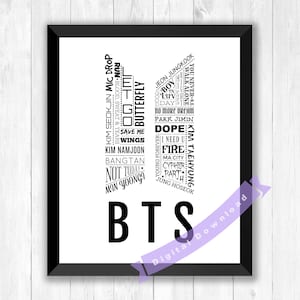 BTS Logo / Bts wall decor / Bts print / Bts poster / kpop bts