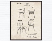 Charles Eames Chair Patent Drawings-September Birthday Gift Ideas - Printable Posters of 4 Styles, INSTANT DOWNLOAD - 09 20 1949