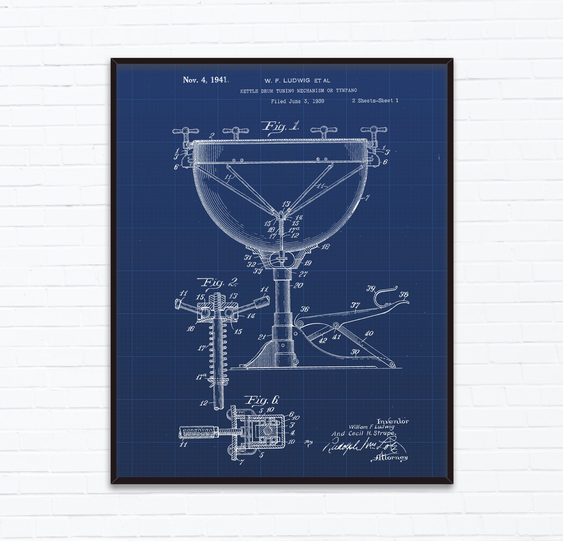 Kettle Drum Tuning Mechanism Patent Drawingsnovember Birthday Etsy Australia