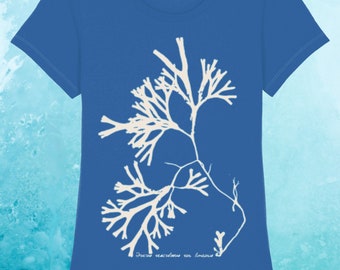 Seaweed T-shirt, organic t-shirt, beach t-shirt, blue planet, ocean t-Shirt, ethical t-shirt, organic cotton clothing, free UK shipping