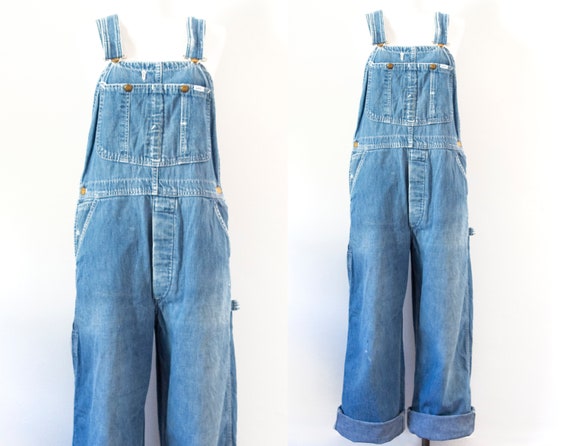Vintage LEE Denim Overalls Rare 60s 70s Denim Over
