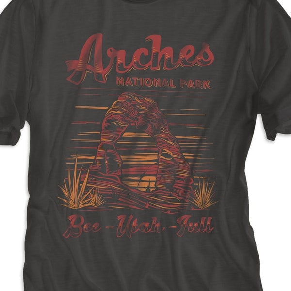 アーチーズ国立公園Tシャツ – ハイキングやカジュアルウェアに最適なヴィンテージグラフィックTシャツ
