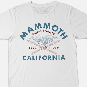 Camiseta Mammoth Mountain – Camiseta vintage californiana para esquiar y pescar, ideal para el día a día.