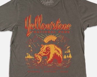 Yellowstone National Park Shirt – Vintage Graphic Tee, Hiking Gift, Outdoor Apparel