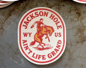 Jackson Hole Wyoming Rodeo Cowboy Aufkleber - Für Wasserflaschen und Laptops