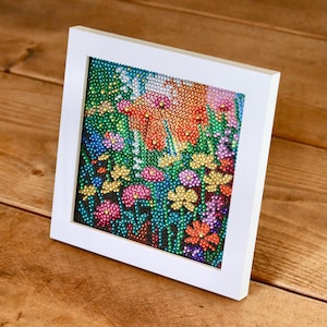 Wiesenblumen - Diamant Malerei Kit inklusive Rahmen - DIY Gem Art/Diamond Art