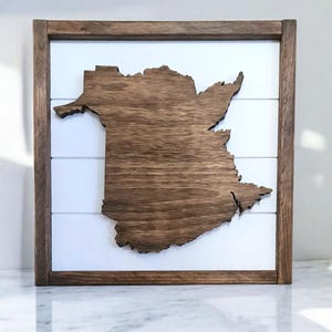 Panneau 3D en bois Nouveau-Brunswick | Panneau provincial | Décoration d'intérieur Nouveau-Brunswick | Cadeau Nouveau-Brunswick