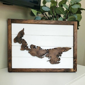 Panneau 3D en bois de l'Île-du-Prince-Édouard | Île-du-Prince-Édouard Canada | Décoration d'intérieur de l'Île-du-Prince-Édouard | Cadeau maritime