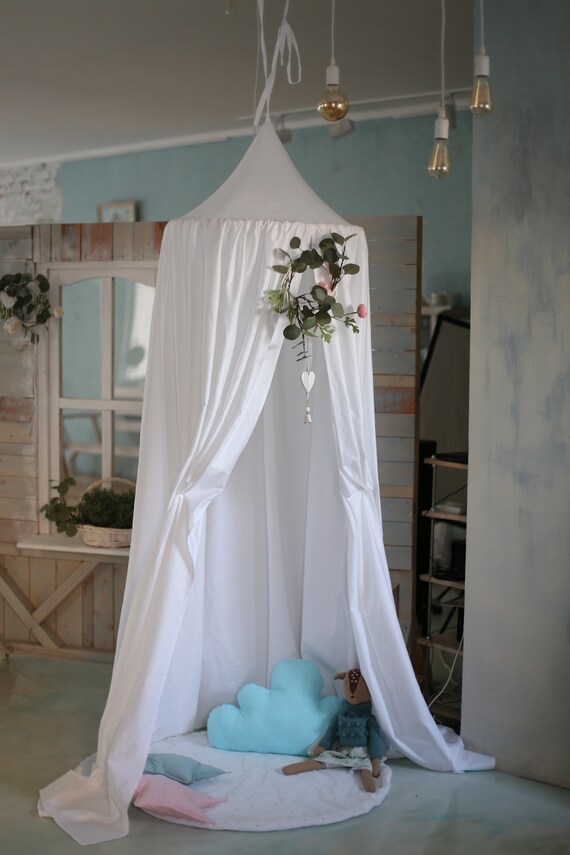 Kids Canopy White Crib Canopy Bed Hanging Canopy Natural Etsy