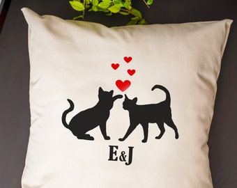 Personalised Valentines Cat Cushion